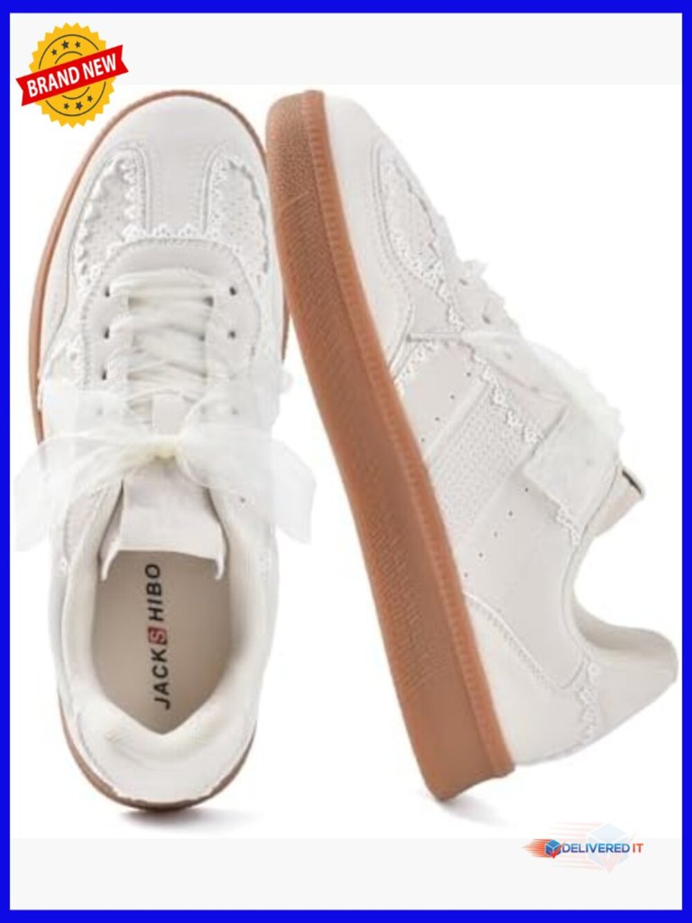 Lace-Up Fashion Sneakers with Arch Support Memory Foam Cushioning